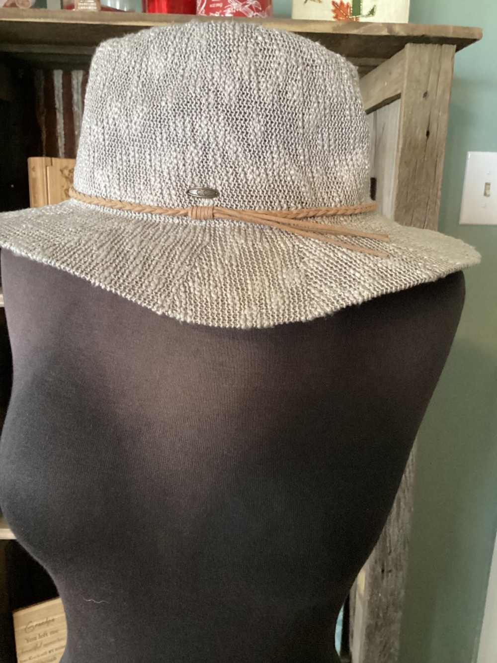 C.C gray Panama Sun hat
